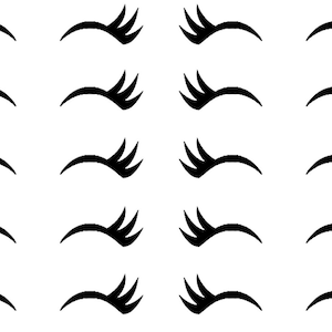 30 pair sleepy Eyes vinyl decals,Eyelash stickers,Lashes decals.