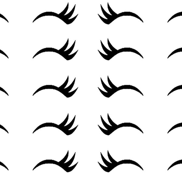 30 pair sleepy Eyes vinyl decals,Eyelash stickers,Lashes decals.