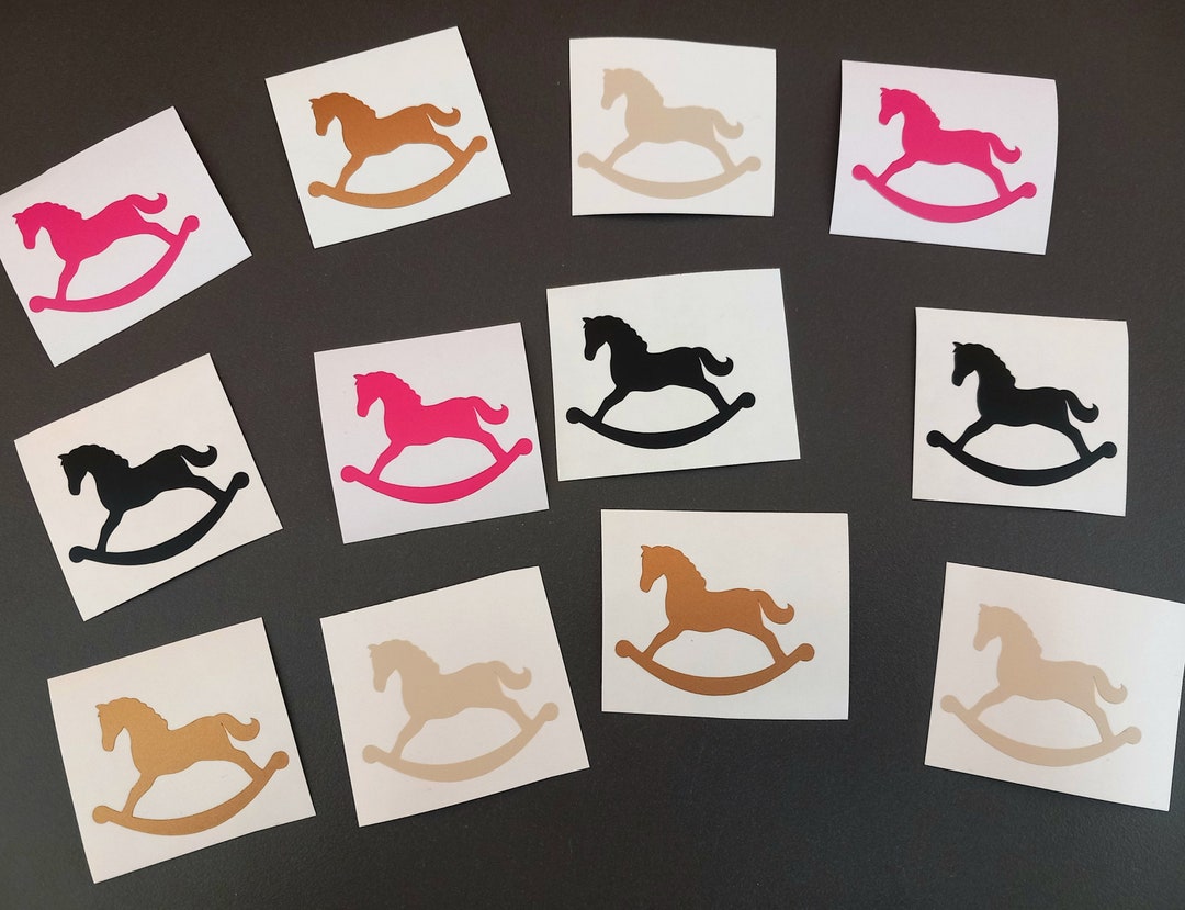 Rocking R Decal Set of 12 X Rocking Horse Silhouette Decals/stickers.kids Room Decor ...