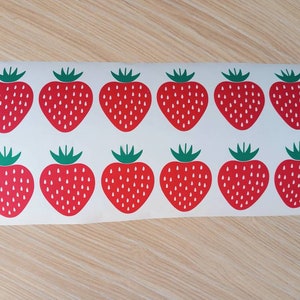 Set of 12 x Strawberry vinyl decals/stickers.Berry decals.