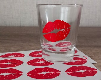 12x Lips vinyl decals/stickers.Kiss decals.Valentine day decor.