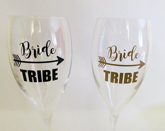 Bride Tribe decal for wine glass / DIY Decal.