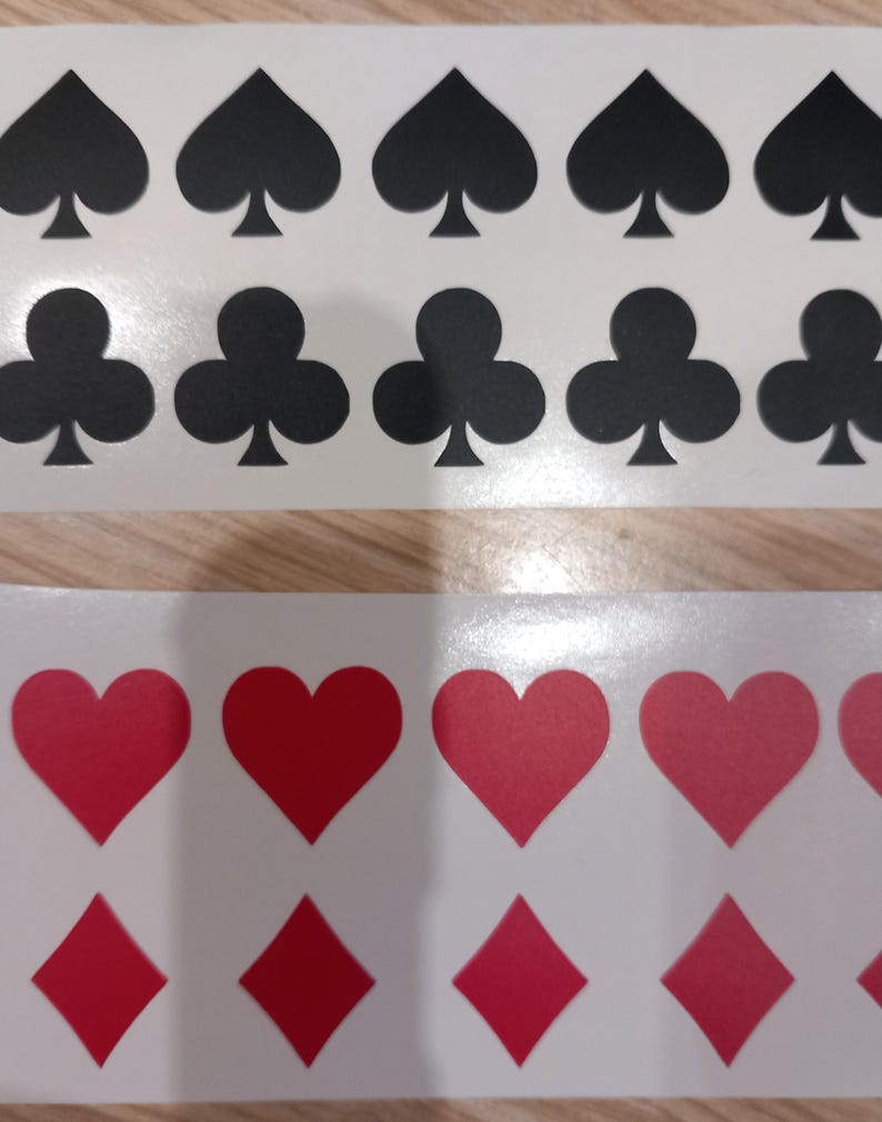 Set of 40 Suit Playing Cards Vinyl Decals. - Etsy