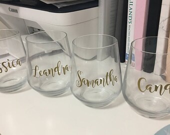 Custom name decal for wine glass / DIY Decal.