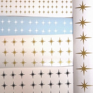 30 X Star Stickers, Vinyl Decal,Retro Starburst decals.