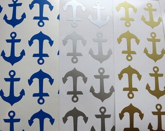 SET-24 Anchors Stickers ,Nautical decoration, Baby shower.
