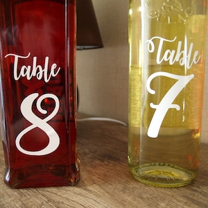 Vinyl Table Numbers.Wine bottle numbers.
