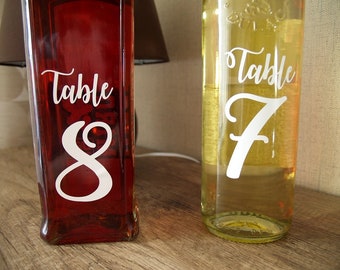 Vinyl Table Numbers.Wine bottle numbers.