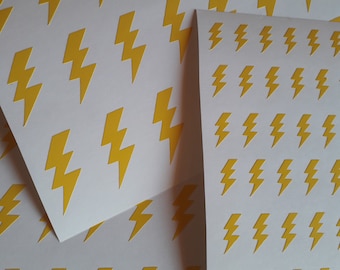 30 Lightning Bolt Vinyl Stickers, Flash Decals