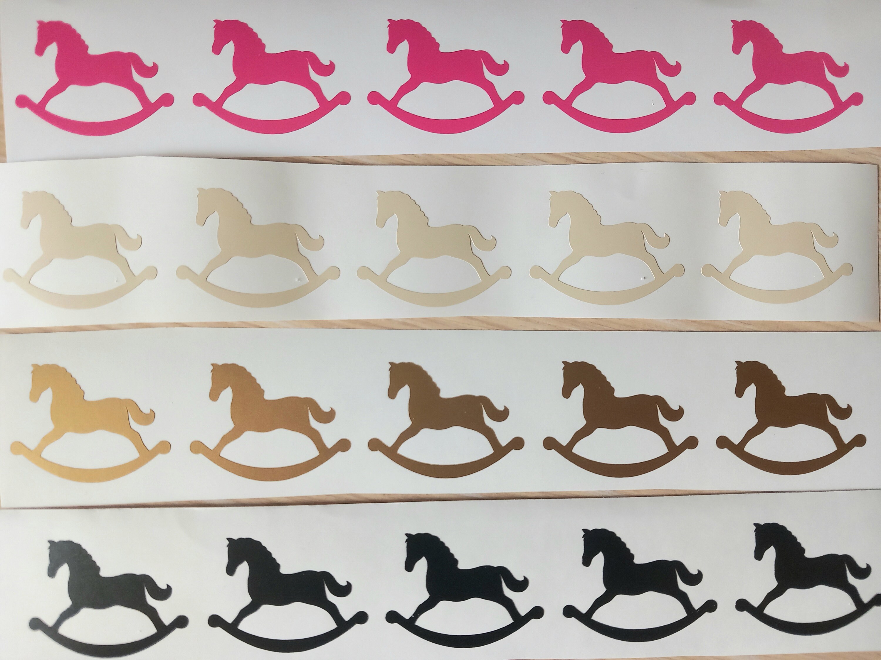 Rocking R Decal Set of 12 X Rocking Horse Silhouette Decals/stickers.kids Room Decor ...