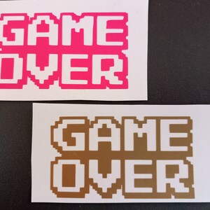 Game Over Decalcomania/adesivo in vinile. Arredamento della camera per bambini. Decalcomania della porta.