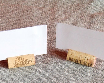 Set of 100 Wine Cork Place Card Holder, Wedding decor.