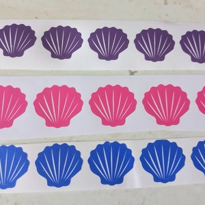Juego de 20 pegatinas/pegatinas de vinilo de concha. Decoración de fiesta náutica.
