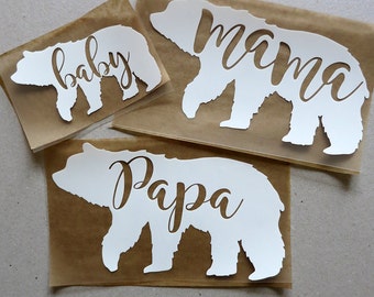 DIY iron on Bear Family decals,mama bear,baby bear,papa bear,sister bear,brother bear.
