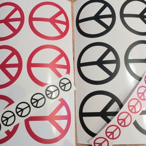 12X Peace Sign Stickers / Peace Stickers / Peace Symbol Stickers/Peace Envelope Stickers.