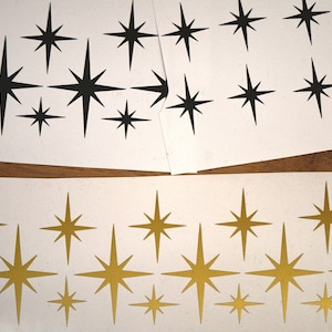30 X Star Stickers, Vinyl Decal,Retro Starburst decals.