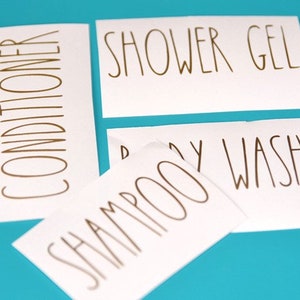 Bathroom vinyl decal.Shampoo ,Conditioner ,Body Wash Decals.
