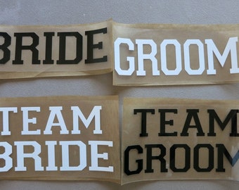 Team Bride/Groom iron on decal,Bridal party iron on transfers for T shirt.