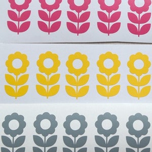 20 x flower vinyl decals/stickers.Mid Century Retro Flower Decal.