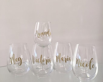 Custom name decal for wine glass / DIY Decal.