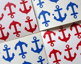 SET-24 Anchors Stickers ,Nautical decoration, Baby shower.