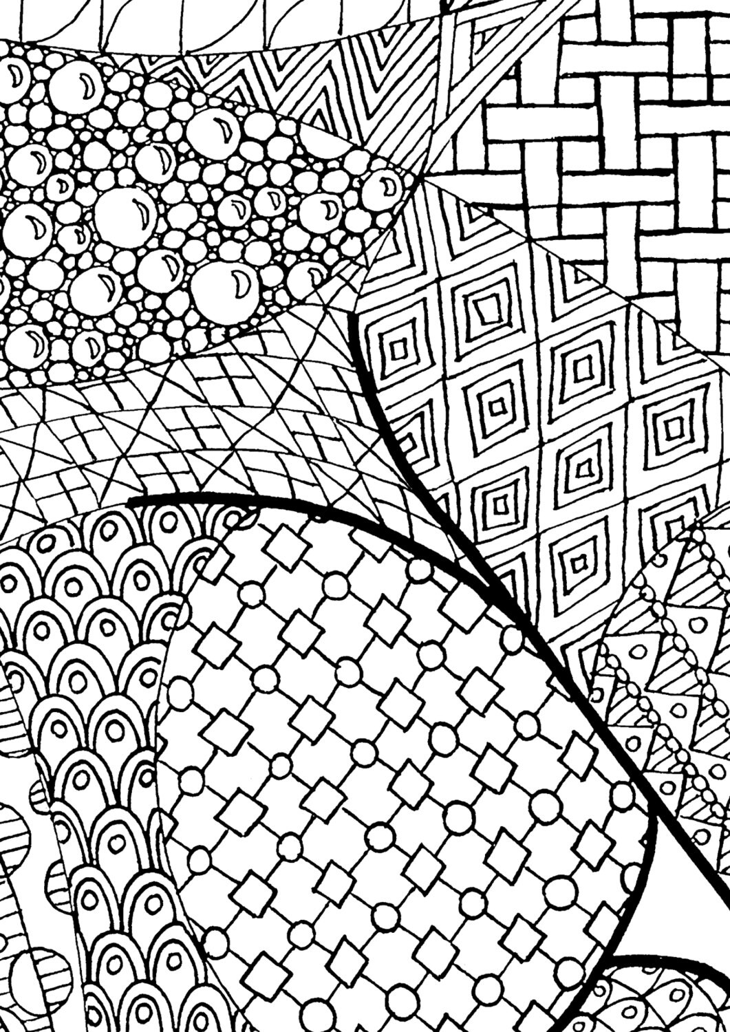 Cat Zen Doodle Adult Colouring Page Zentangle Style Art Etsy