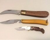 Lot of 3 Vintage Folding Pocket Pen Knives - Tomahawk , Lara , China