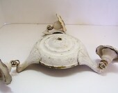 Antique Brass Ceiling Fixture 3 Light for Repair or Lamp Parts Chippy Paint