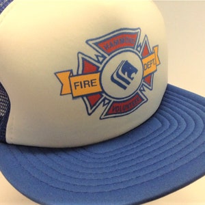 Hammond Volunteer Fire Department Trucker Cap Mesh Snapback Blue and White - Size M/L  - BC Canada