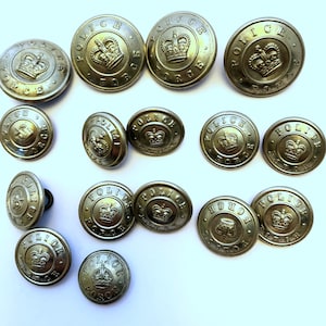 French Military Buttons Police fire￼ Brass Uniform Brass Antique WW1 Jacket￼
