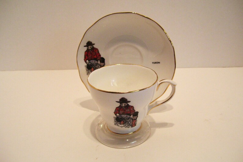 Souvenir Whitehorse Yukon Tea Cup and Saucer Panning for Gold Etsy