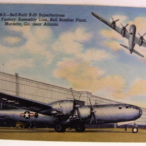 Carte Postale Avion M-2 Bell-Built B-29 Superfortress Aviation 1945 Atlanta GA