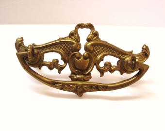 Antique Cast Brass Drawer Pull Handle 3 Inch Center Victorian  Hardware