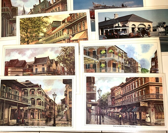 Vintage New Orleans Laminated Plastic Placemats Set of 10 Retro 1980s