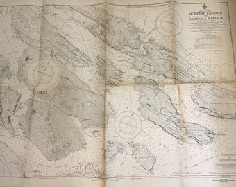 1961年地図 ブリティッシュコロンビア州 カナダ モレスビー海峡からガブリオラ海峡 ソルトスプリング #3452