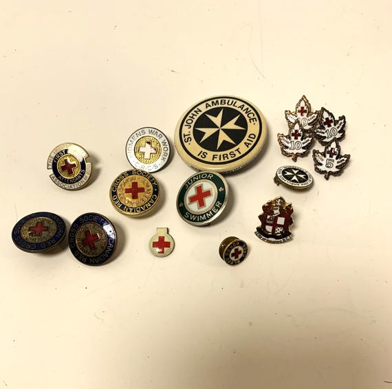 Vintage Red Cross & St John Ambulance Lapel Pins - Canadian Collection
