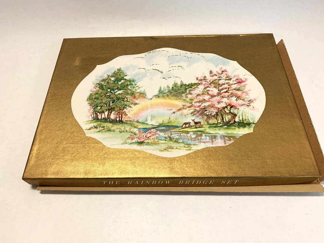 Vintage Bridge Score Card Set Mid Century Gift Box Not Complete Crafts