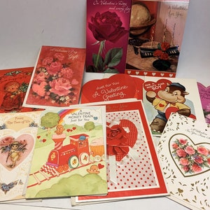 Lot de 12 cartes de Saint-Valentin vintage assorties Hallmark Russ Craft - 11 inutilisées