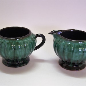 Vintage Blue Mountain Evangeline Cream and Sugar Canada Pottery Drip Glaze #1028