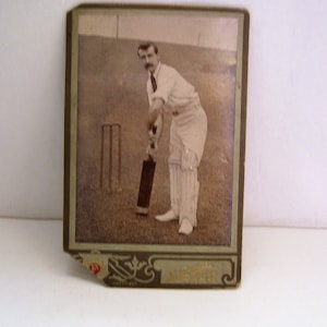Jeu de cartes ancien joueur de cricket avec chauve-souris photographe Fairclough - Crook