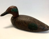 Antique Primitive Wooden Duck Decoy Hand Carved Weighted Plugs Original Paint