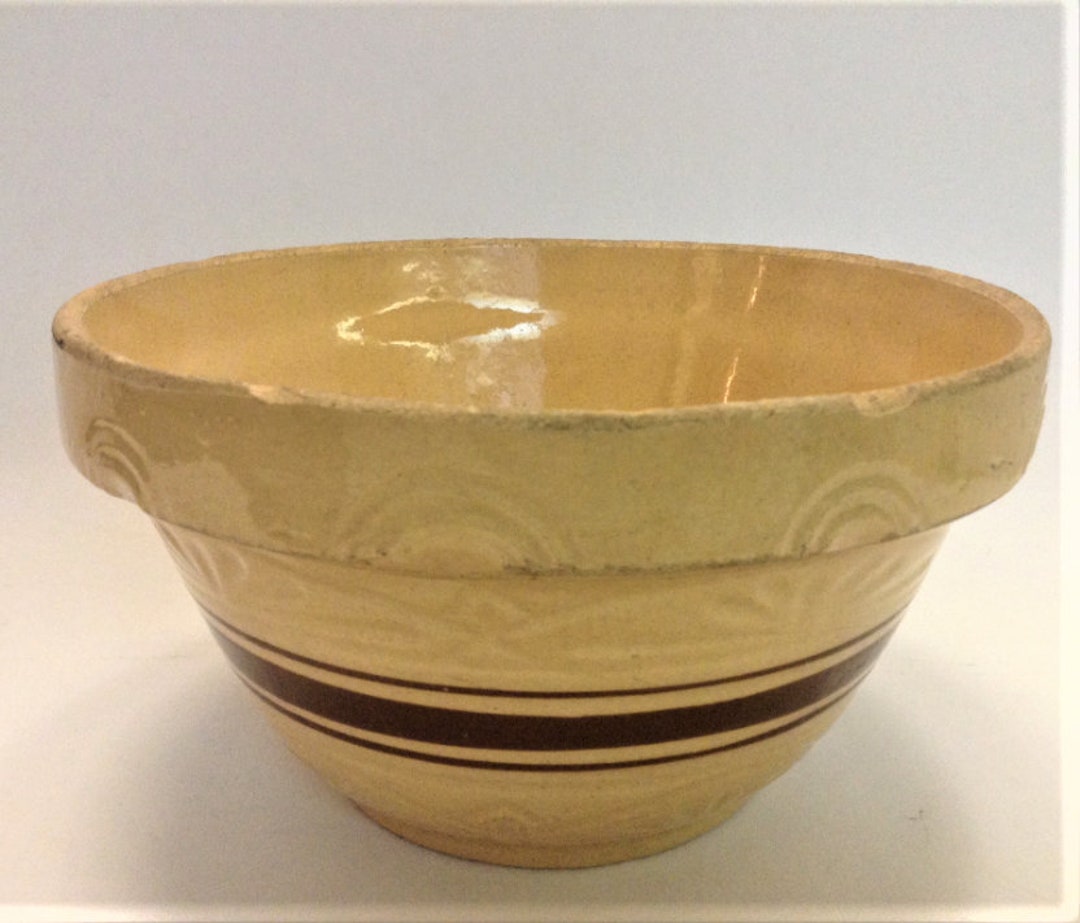 Antique Yellow Ware Mixing Bowl 9