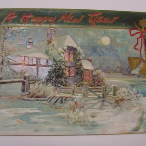 Carte postale vintage Raphael Tuck and Sons Noël/Nouvel an