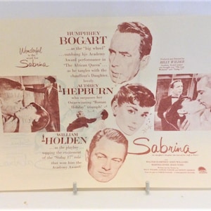 Vintage des années 1950 Sabrina Original Paramount US Film Movie Herald 11 1/4 "x 8 1/2"