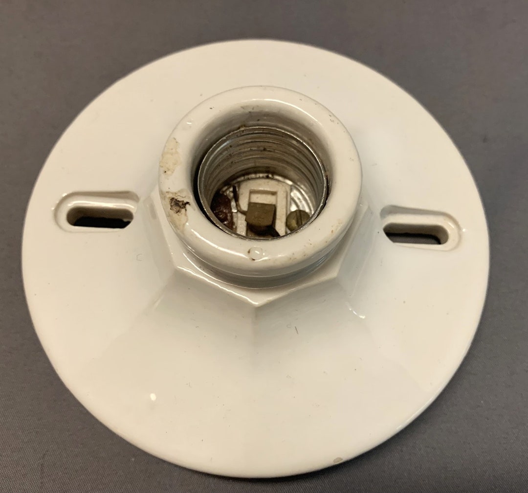 Vintage Ceramic Ceiling Light Fixture Single Bulb Flush Mount 4.5