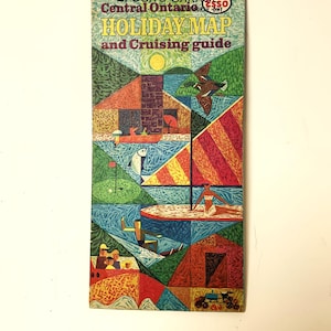 Carte routière et guide de voyage pour les fêtes de 1962 dans le centre de l'Ontario - Esso Ephemera