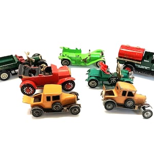 Vintage Lesney Models of Yesteryear Lot of 6 Plus 1 Extra - Model T BP, Renault, Warings  AS IS