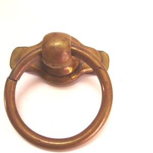 Antique Brass Drop Ring Pull - Victorian Hardware Upcycled