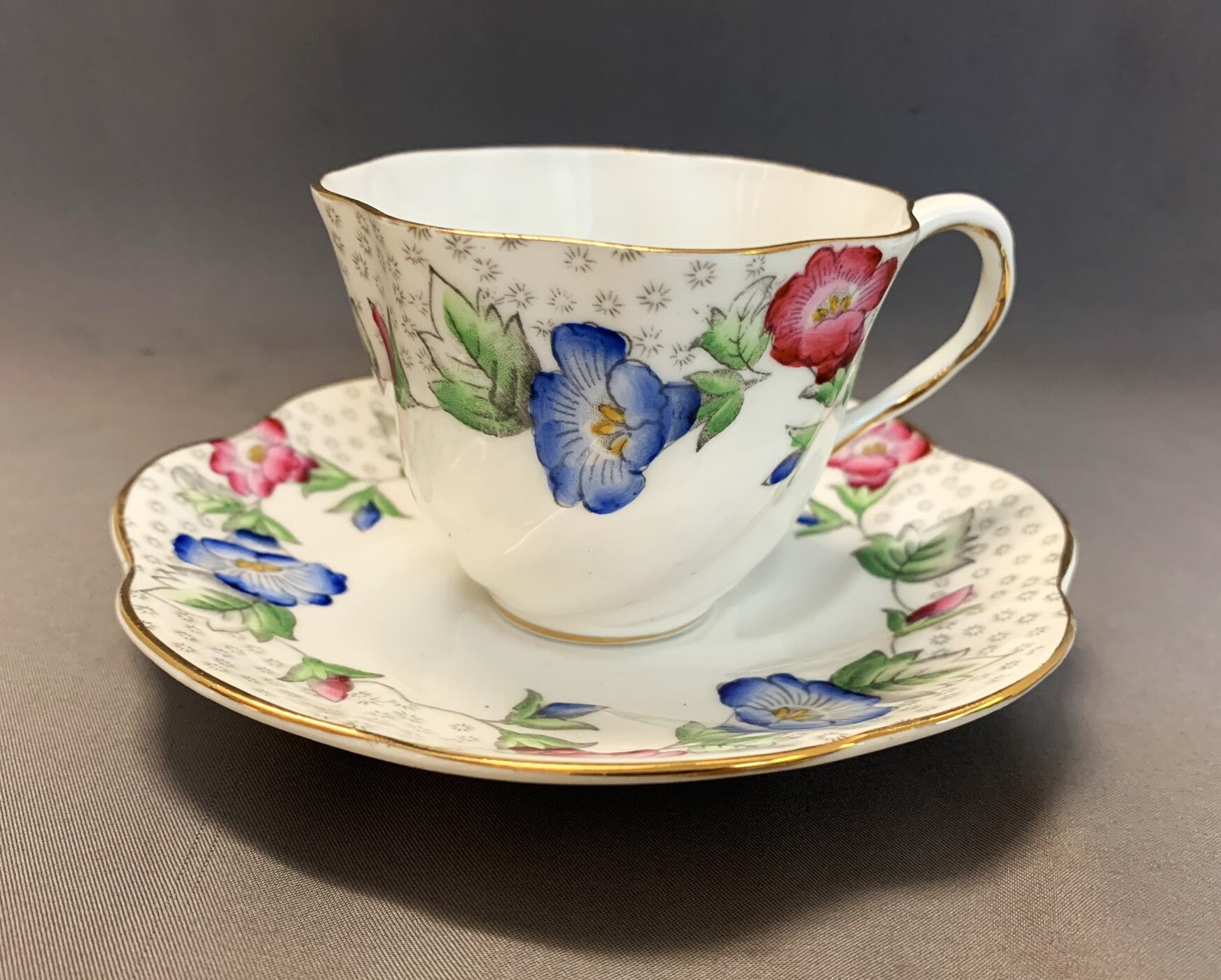 Vintage Cup and Saucer Morning Glory Convolvulus SALISBURY