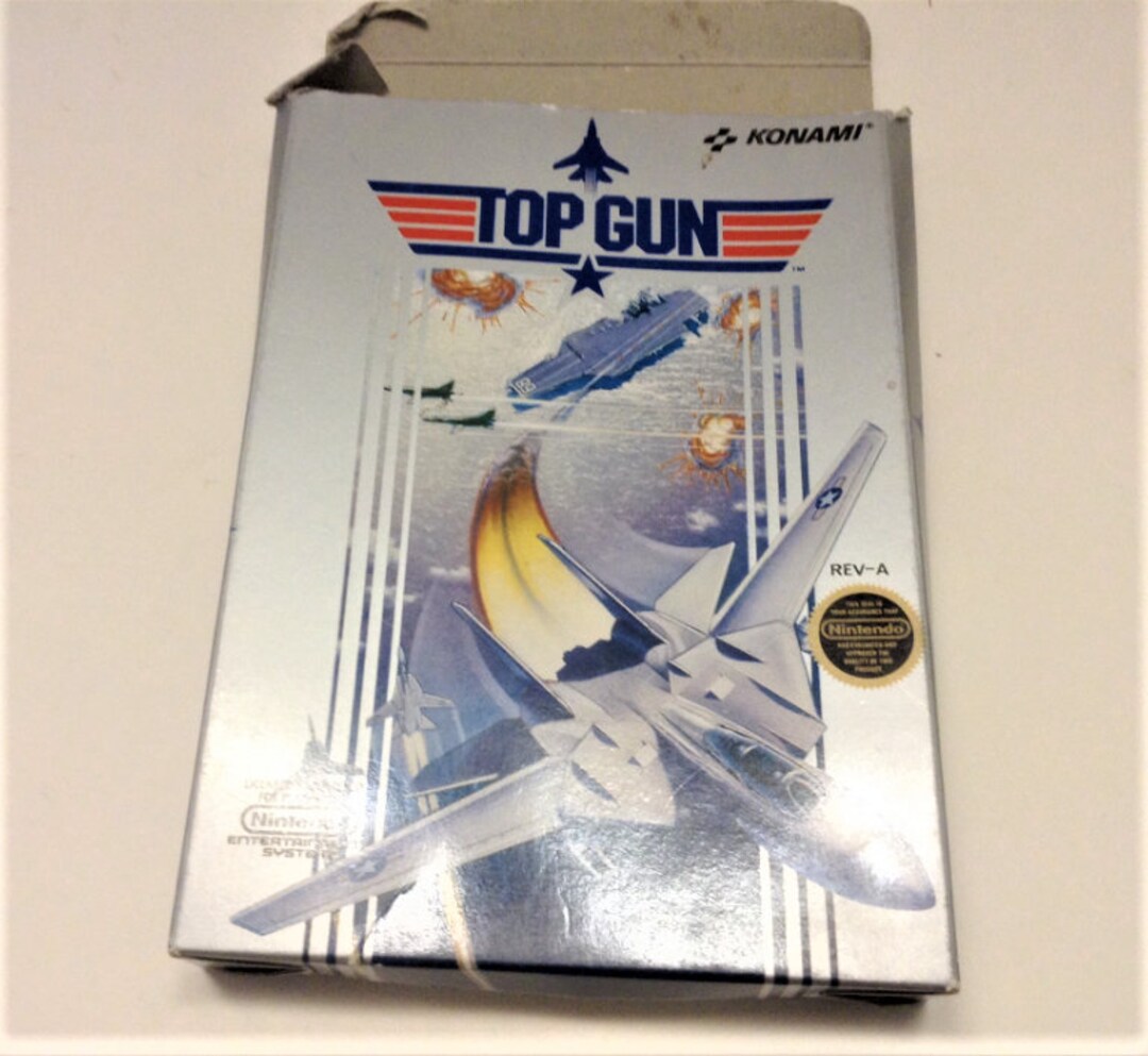 1987 Nintendo NES Top Gun Konami BOX ONLY Round Gold Etsy Canada